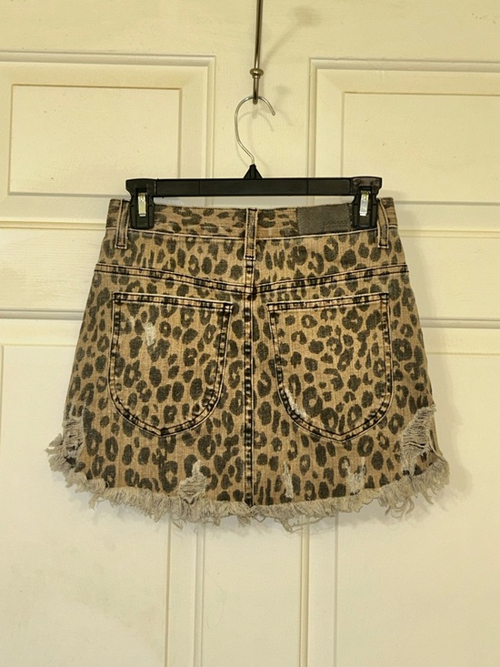 Carmar Leopard Print Mini Skirt with Front Zip - Brown and Black - Picture 7 of 16